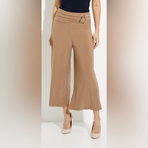 Joseph Ribkoff Hardware Accent Tan Wide Leg Pants Size 10